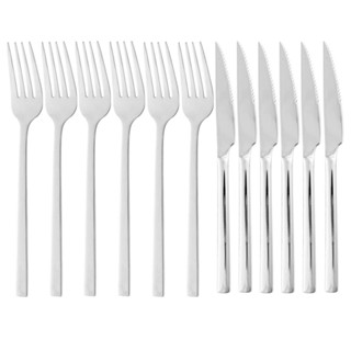 12 Peças Faca para Churrasco e Garfo Para Mesa Wolff Firenze em Oferta na Shopee