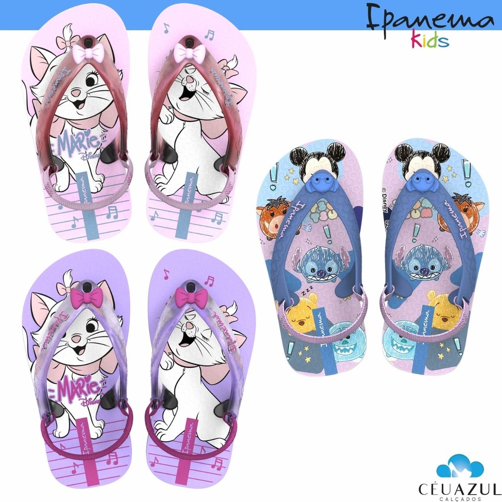Chinelo Infantil Baby Gatinha Marie Disney Conforto Lançamento em Oferta na Shopee