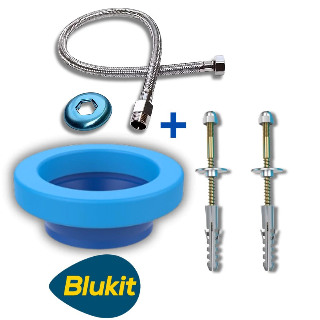 Kit Anel Vedação C/Guia + 2 Parafuso Castelo B10 + Engate Flexível em Aço Inox Cromado 1/2''x60cm