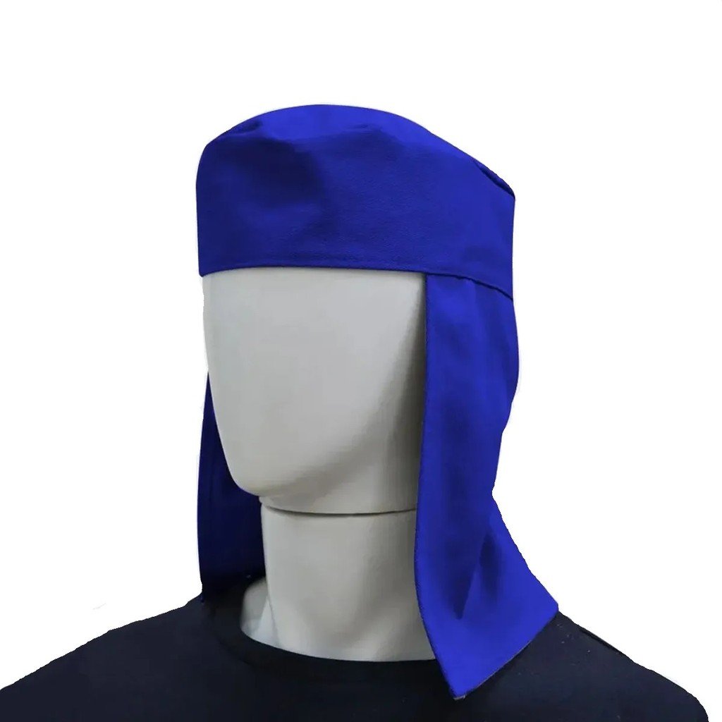 Touca de Proteção Sol Tipo Arabe Uso Profissional Solda Para Soldador Azul Cinza Pacote com 5 Peças