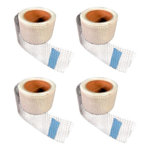 Kit 4 Fita Telada Fibra De Vidro Para Drywall 48x10 Metros em Oferta na Shopee