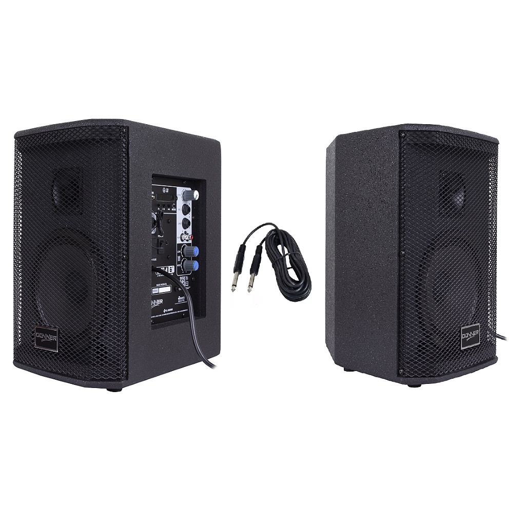 Kit Caixa Ativa + Passiva 6" 100W SAGA USB BT CABO