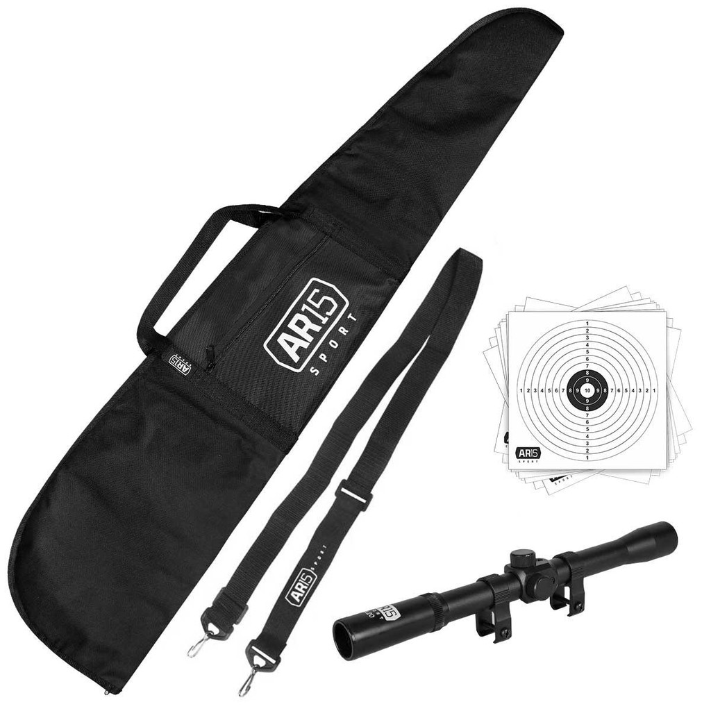 Luneta Carabina 4x20mm + Capa Acolchoada 120cm + Bandoleira 02 Pontas AR15 Sport