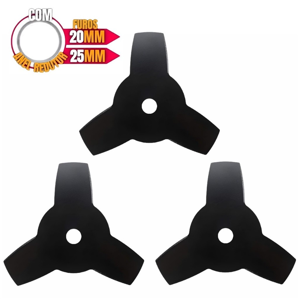 Kit 3 Lâmina Faca 3 Pontas Para Roçadeiras * em Oferta na Shopee