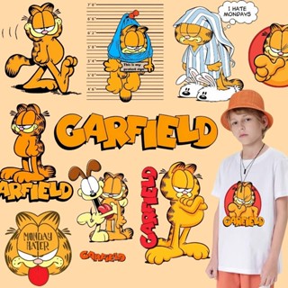 Garfield Gato Engomar Adesivo De Transferência De Calor De Roupas De Bricolagem Pacote De Camisa Com Capuz Presente De Decoração