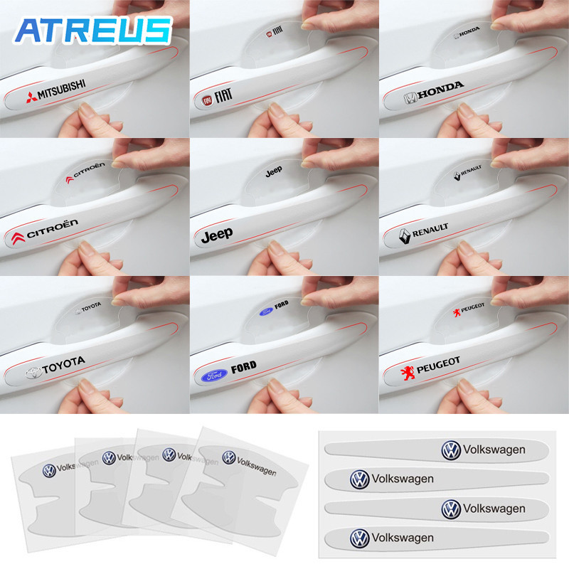 8 Peças Universal Do Carro Película De Proteção Maçaneta Da Porta Decalque Etiqueta Transparente Para Strada Mobi Argo Toro Cronos Polo Kwid Compass HRV Civic T-Cross Hilux Corolla Cross Renegade