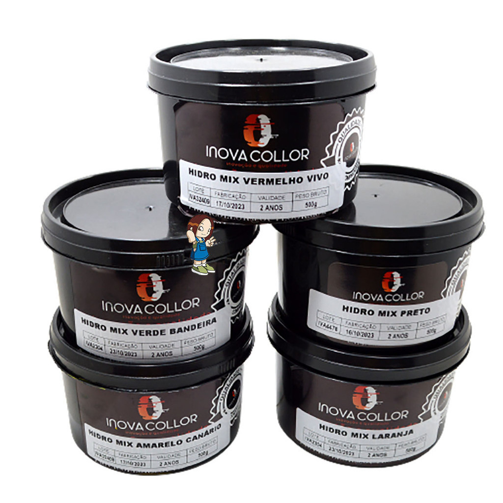 Tinta Serigráfica Hidro Mix para Tecido à base de água - Embalagem 500g - Serigrafia - Silk Screen