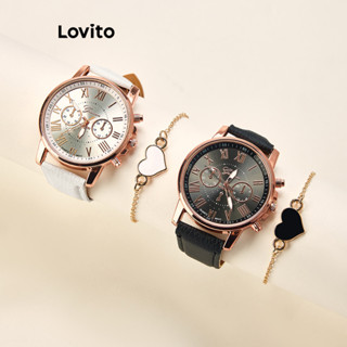 Lovito Relógio Elegante De Quartzo De Metal Em Forma De Coração Para Mulheres LCS02041