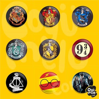 Bottons Harry Potter Sonseria, Grifinória, Lufa Lufa, Corvinal, Relíquias 4,5cm