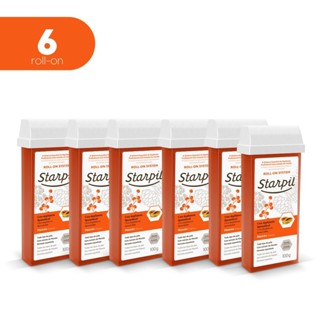 Kit Com 6 Cera Depilatoria Roll-on Starpil Mamão - 100g