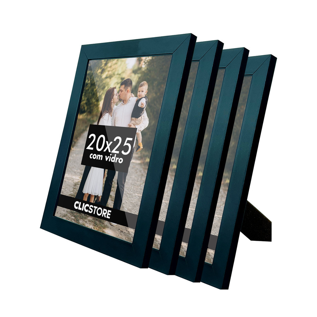 Kit 4 Porta Retrato 20x25 Com Vidro Quadro Gravata Imagem Decoração Aparador