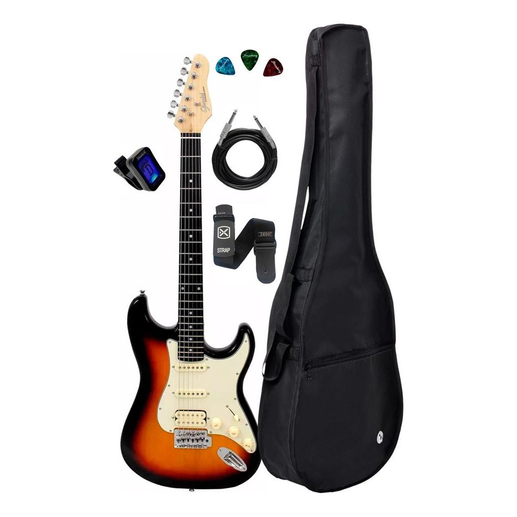 Guitarra G101 Sunburst 3ts/mg Capa Cabo Correia Acessorios
