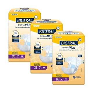 Kit 3 Fraldas Geriátricas Bigfral Derma Plus XG com 7un cada em Oferta na Shopee