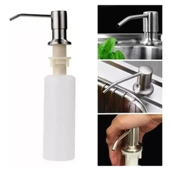 Dosador De Detergente Dispenser Para Cuba Inox Embutir Prata