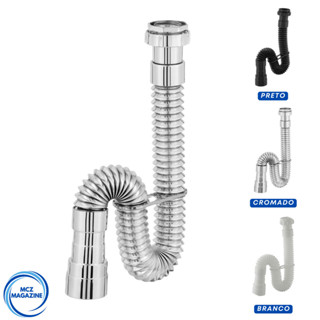 Sifão Universal Sanfonado Para Banheiro Pia Tanque Lavatório Lavabo em Oferta na Shopee