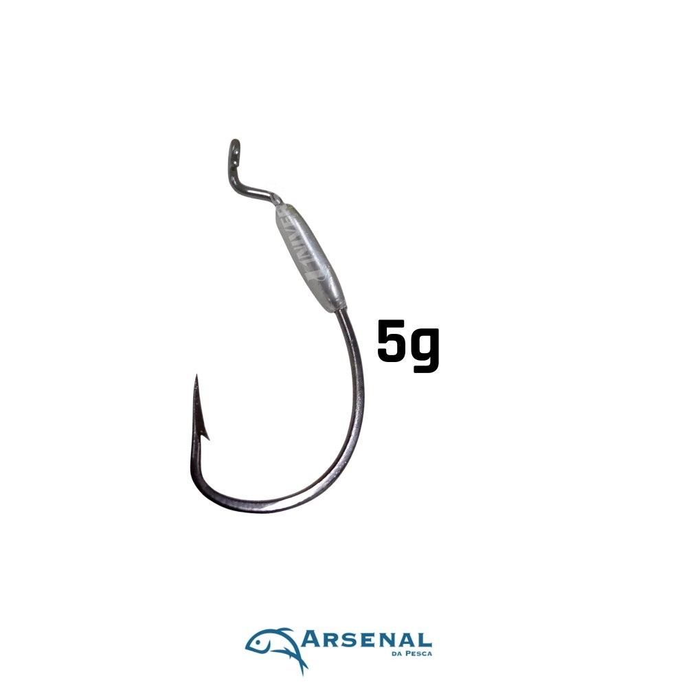 Anzol Arsenal da Pesca OffSet Lastreado 8/0 - 3pçs