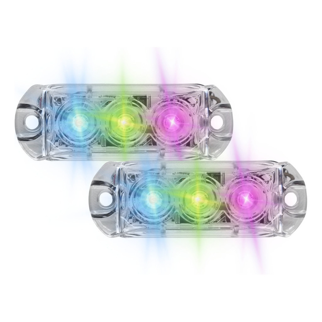 Detalhes do Par Estrobo Automotivo Iluminação Led Rgb Ajk 6w Potente