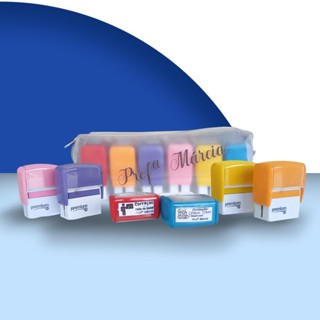 KIT PROF. 6 CARIMBOS PREMIUM + ESTOJO PERSONALIZADO