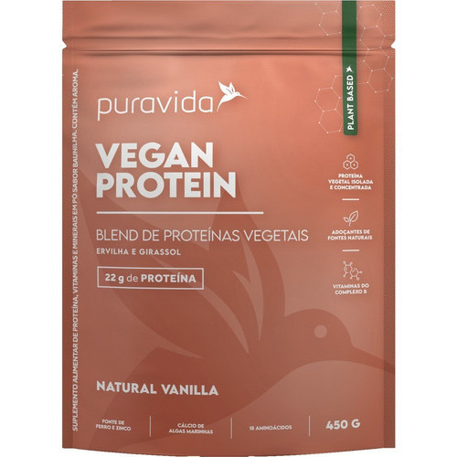 Whey Protein Vegano Vanilla 450g Puravida