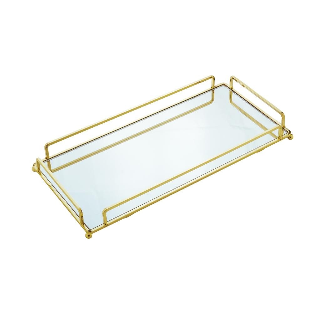 Bandeja Decorativa Wolff de Metal Dourada 34cm x 16cm x 4cm em Oferta na Shopee
