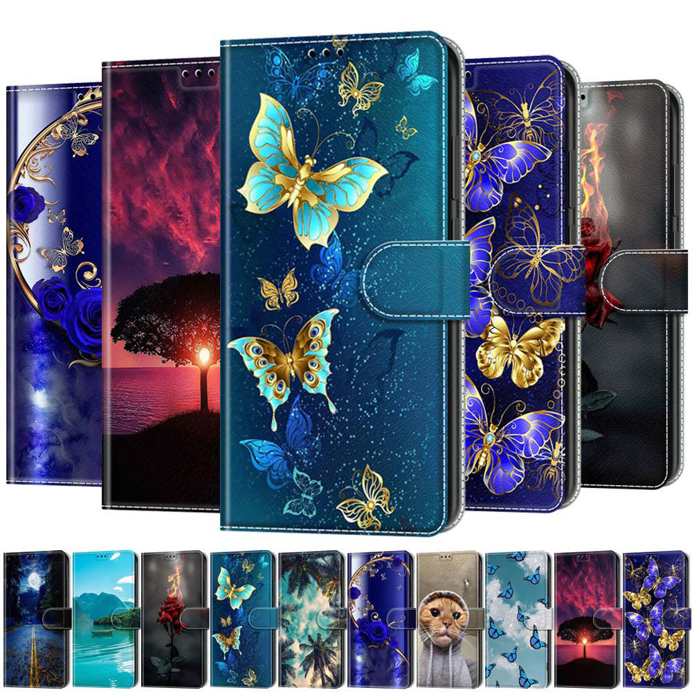 Padrões Coloridos Couro Flip Caso De Telefone Para Samsung Galaxy A13 A23 A33 A53 A73 A14 A24 A34 A54 Carteira Titular D em Oferta na Shopee