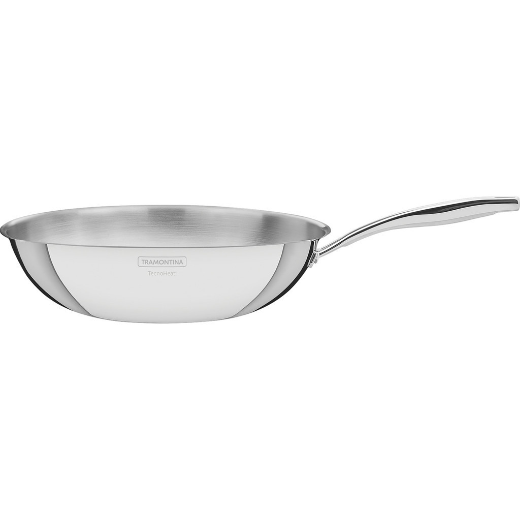 Panela Wok Tramontina Aço Inox Corpo Triplo Grano 28cm 3,4L