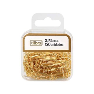 Clips dourado 28mm com 120 unidades 178179 Tilibra