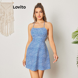 Lovito Casual Vestido Feminino Floral Básico LBL08389
