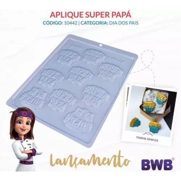 Forma BWB simples de Acetato: APLIQUE SUPER PAPÁ- (CÓD: 10442)