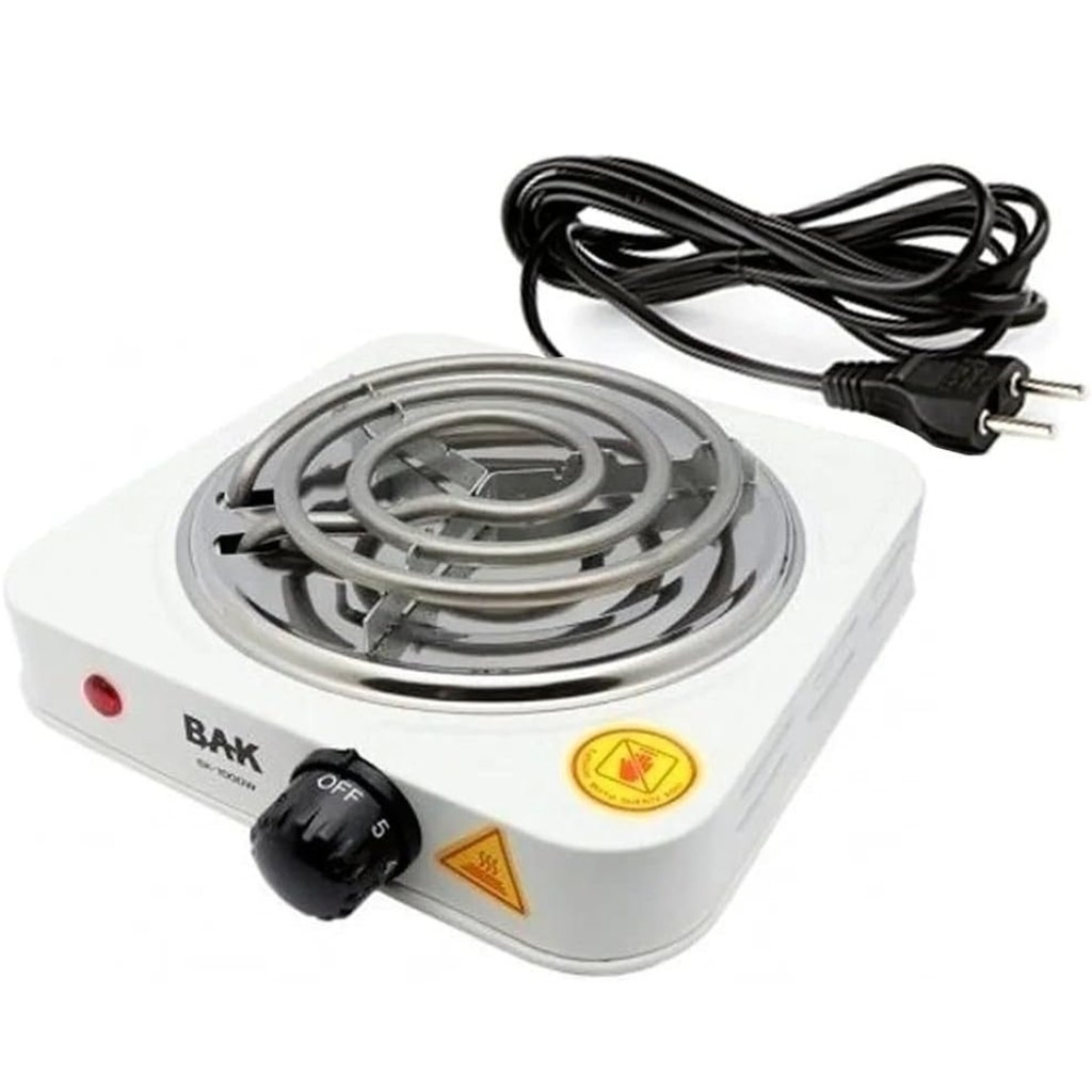 Fogareiro Eletrico 110v Cooktop Camping 1 Boca 1000w BAK AD-C101-110 Branco