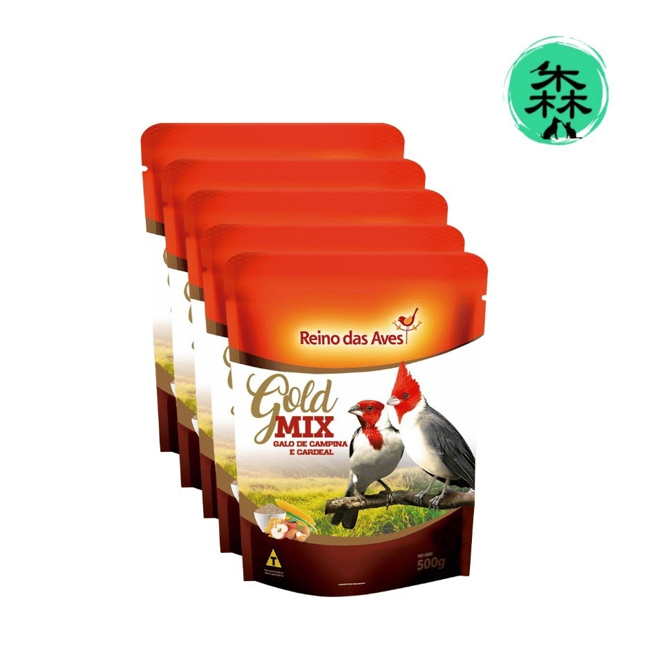 KIT GALO DE CAMPINA E CARDEAL GOLD MIX - Reino das Aves 500 gr - 5 und