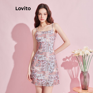 Lovito Boho Vestido Feminino com Estampa Tropical L74ED378