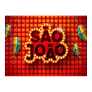 Painel São João em TNT Decoração Festa Junina Xadrez Vermelha Com Balões em Oferta na Shopee