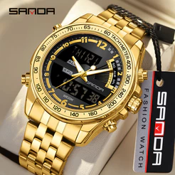 Sanda Relógio Multi-Funcional Correia De Alarme Trendy Juvenil À Prova D'água SD3307-3