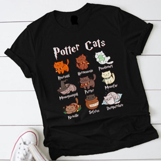 Camiseta Camisa Basica Potter Cats I Love Cat Fofo Hogwarts Bruxos HP Harry Poter Geek Unissex 100% algodão Envio Rápido em Oferta na Shopee