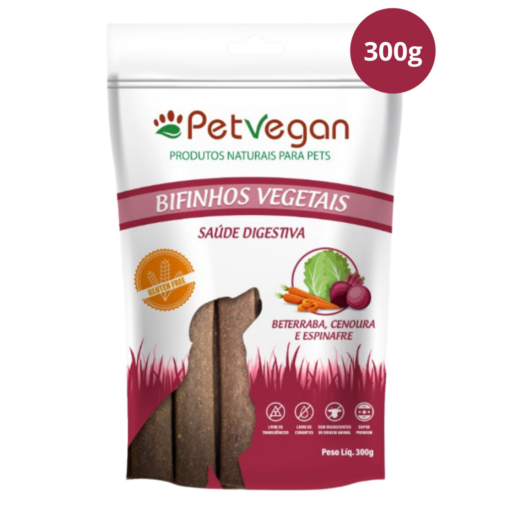 Bifinho para Cachorro Beterraba, Cenoura e Espinafre 300g PetVegan
