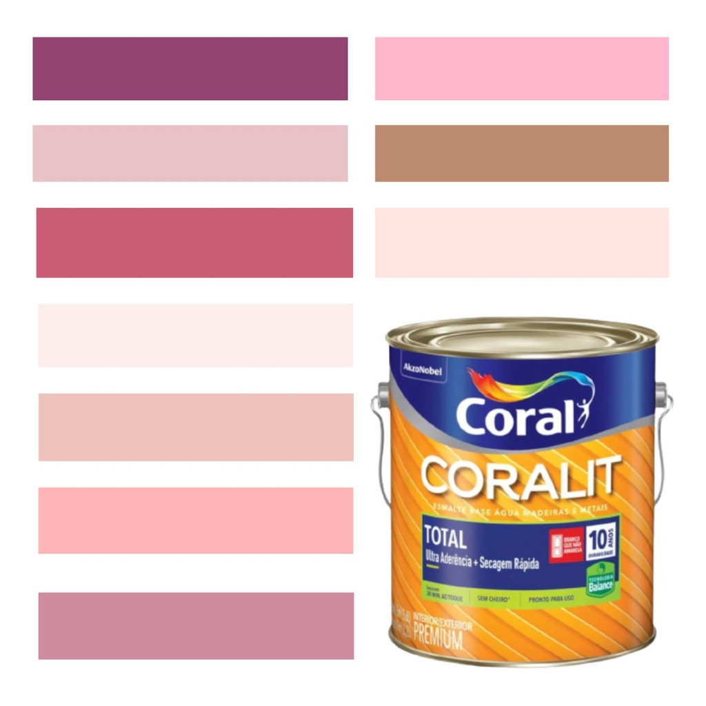 Esmalte Base De Água Rosa Coralit 3,2l Acetinado