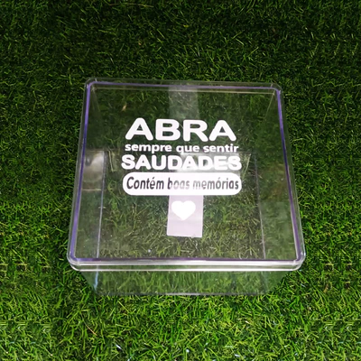 Caixa Acrílica Boas Memórias - 14x14cm - 1 unidade - Rizzo