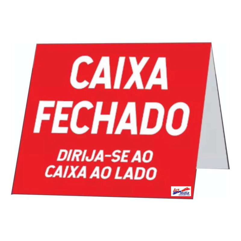 Placa Caixa Fechado 20x20cm Frente e Verso PS Resistente Para Balcao Mercados Farmacia e Comercio em Oferta na Shopee