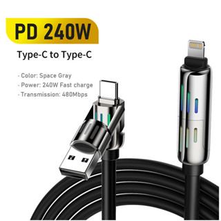 BlitzWolf ® BW-HDC6 Cabo USB 4 Em 1 1.2M RGB Luz Respiratória PD 240W De Carregamento Rápido Shell De Liga De Zinco E Da em Oferta na Shopee