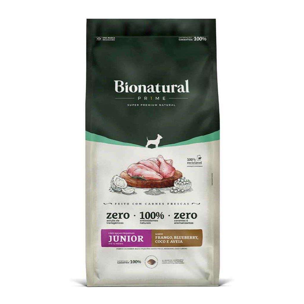 Ração Seca Bionatural Frango Cães Filhotes Pequeno 2,5kg
