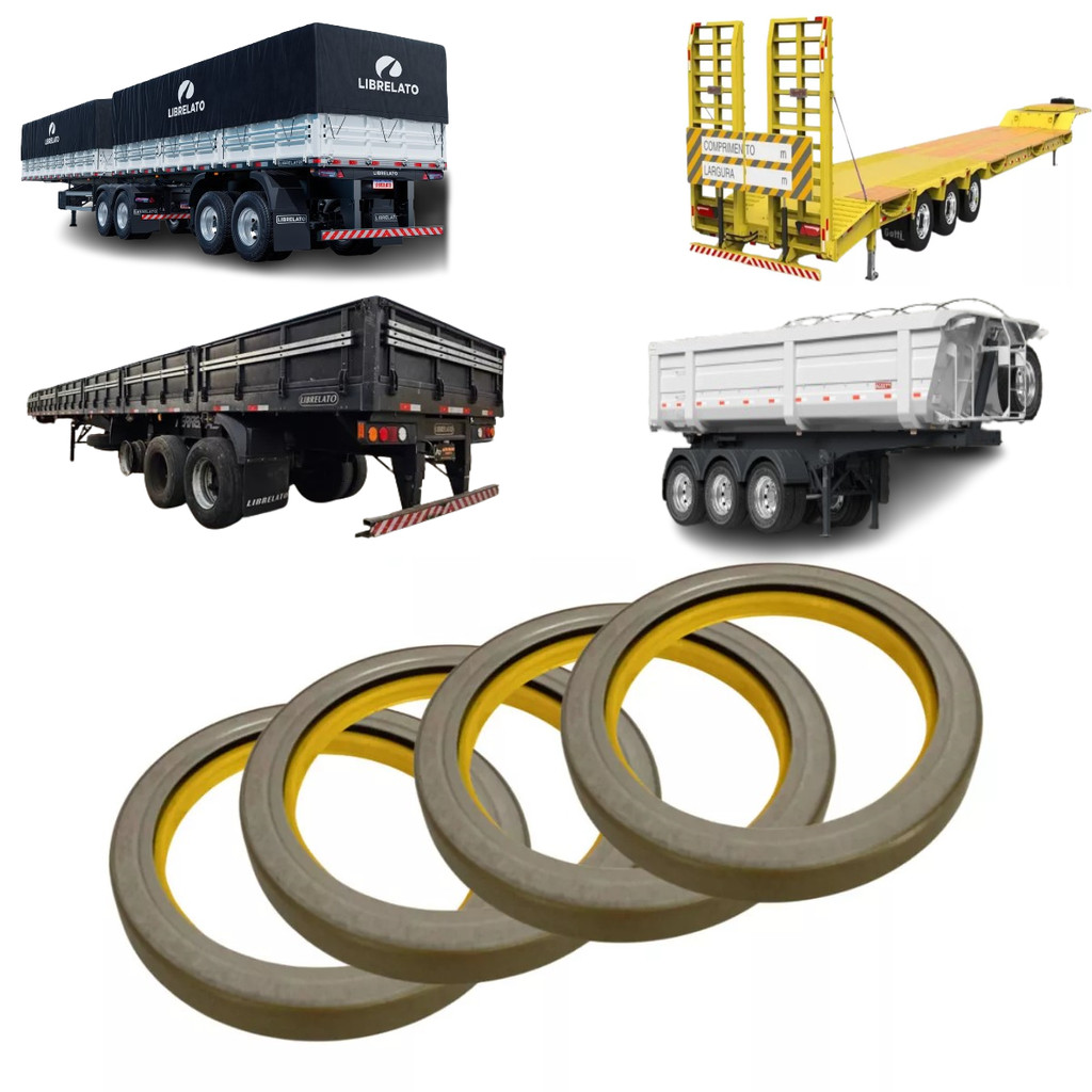 KIT 4 UNIDADES (2 PARES) RETENTOR CUBO CARRETA  (TODAS) RANDON ROSSETTI GERRA LIBRELATO FACCHINI NOMA PASTRE Gotti-Truck