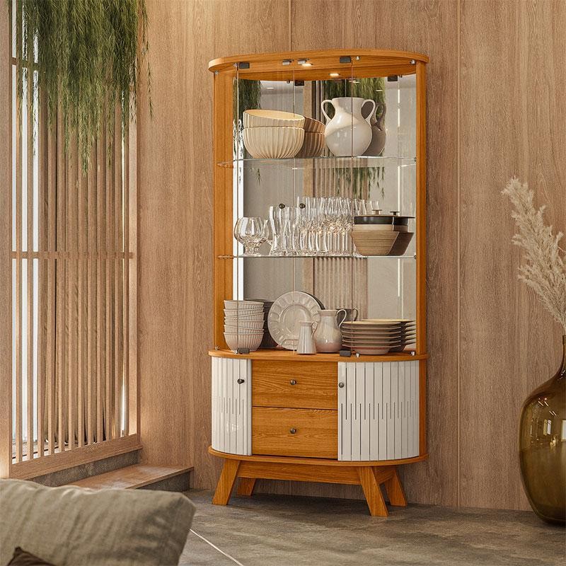 Cristaleira Ambiente Moss Cinamomo Off White - Madetec em Oferta na Shopee