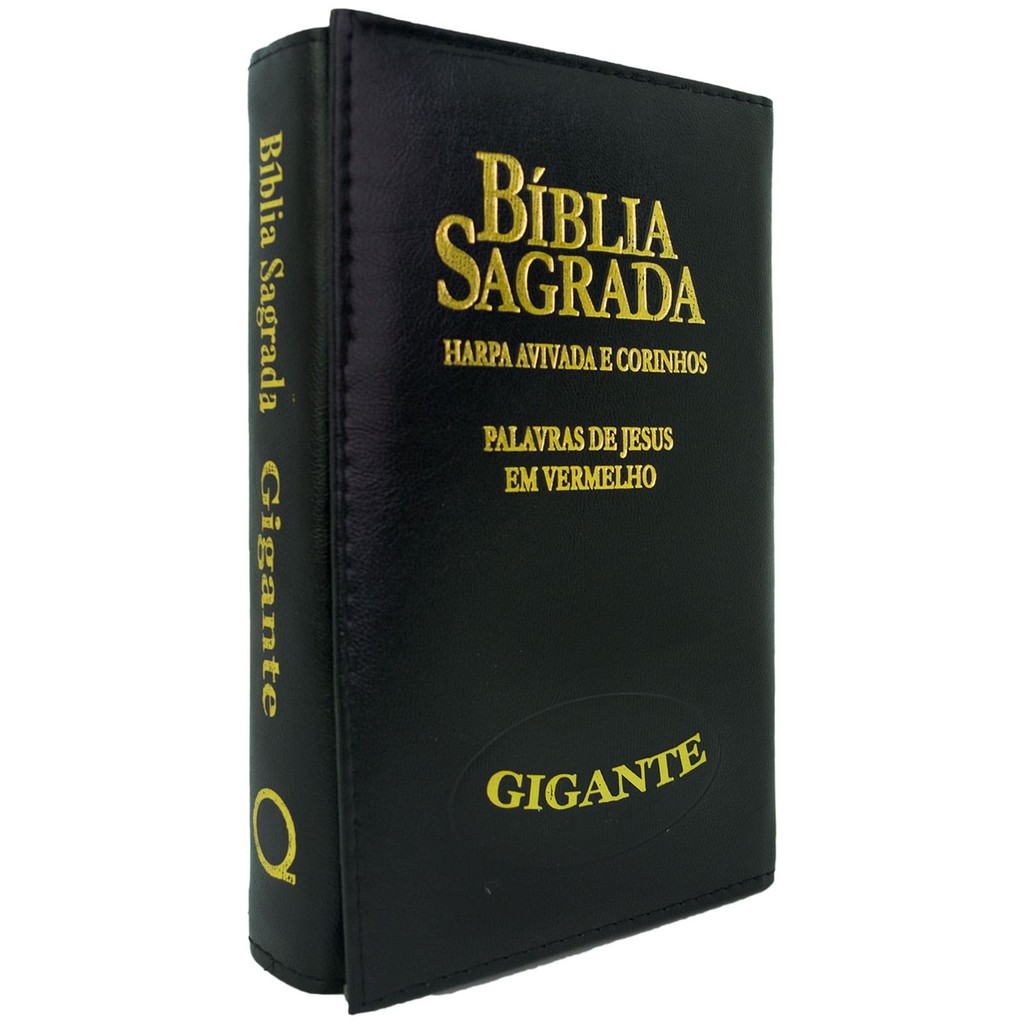 Bíblia Sagrada ARC Palavras de Jesus em Vermelho Letra Gigante Com Harpa - Capa Carteira Preta em Oferta na Shopee