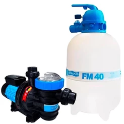 Kit Filtro Piscina Fm 40 + Bomba 1/2 Cv Bmc 50 Sodramar