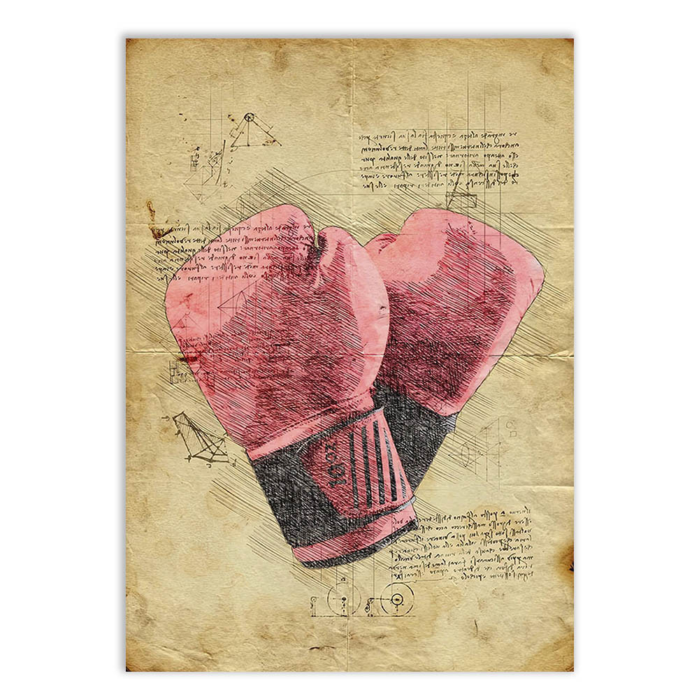 Placa Decorativa Boxe Luvas Luta Artes Marciais Esporte Decoração Poster