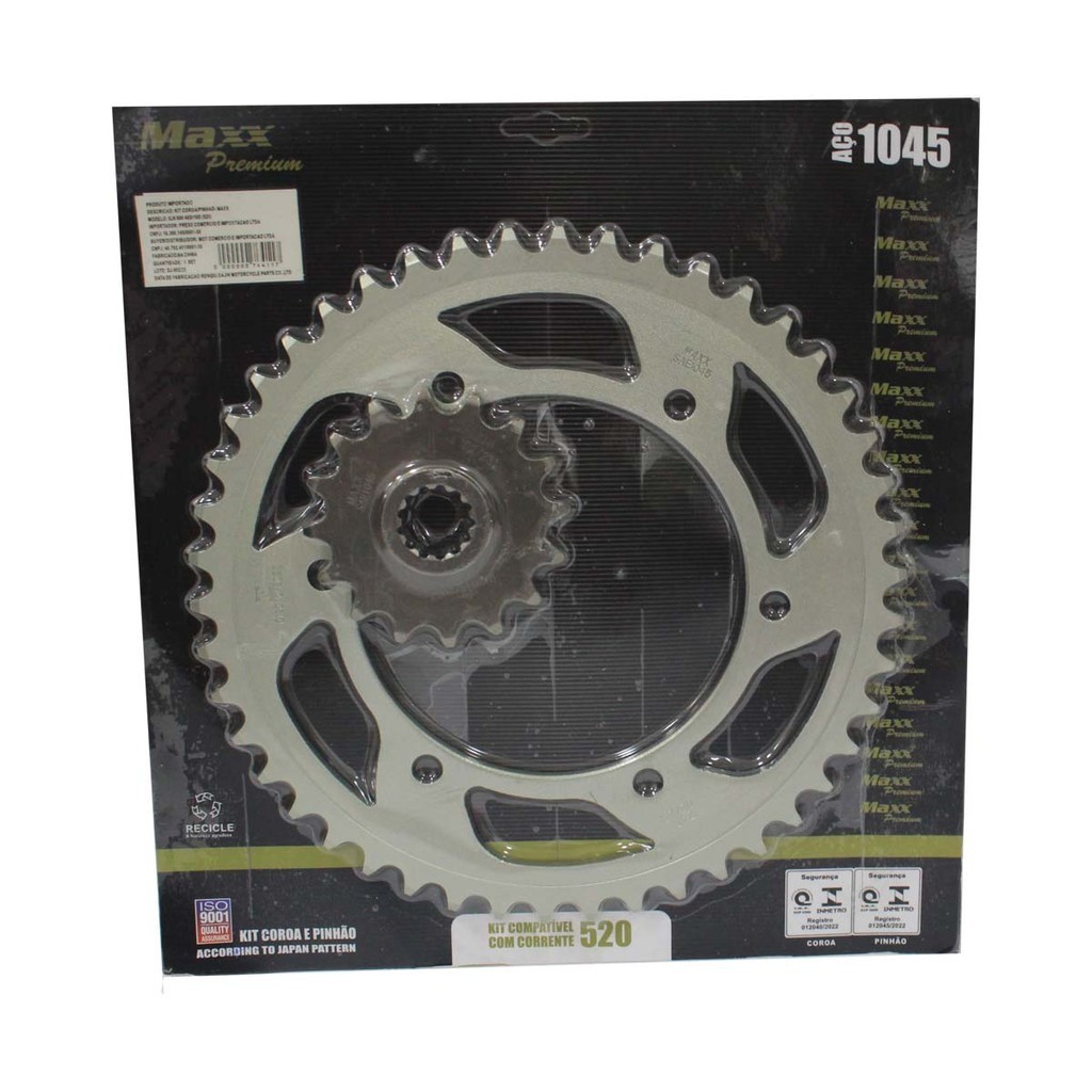 Kit Coroa e Pinhão Yamaha Xj6 600 46-16 Aço 1045 Maxx em Oferta na Shopee