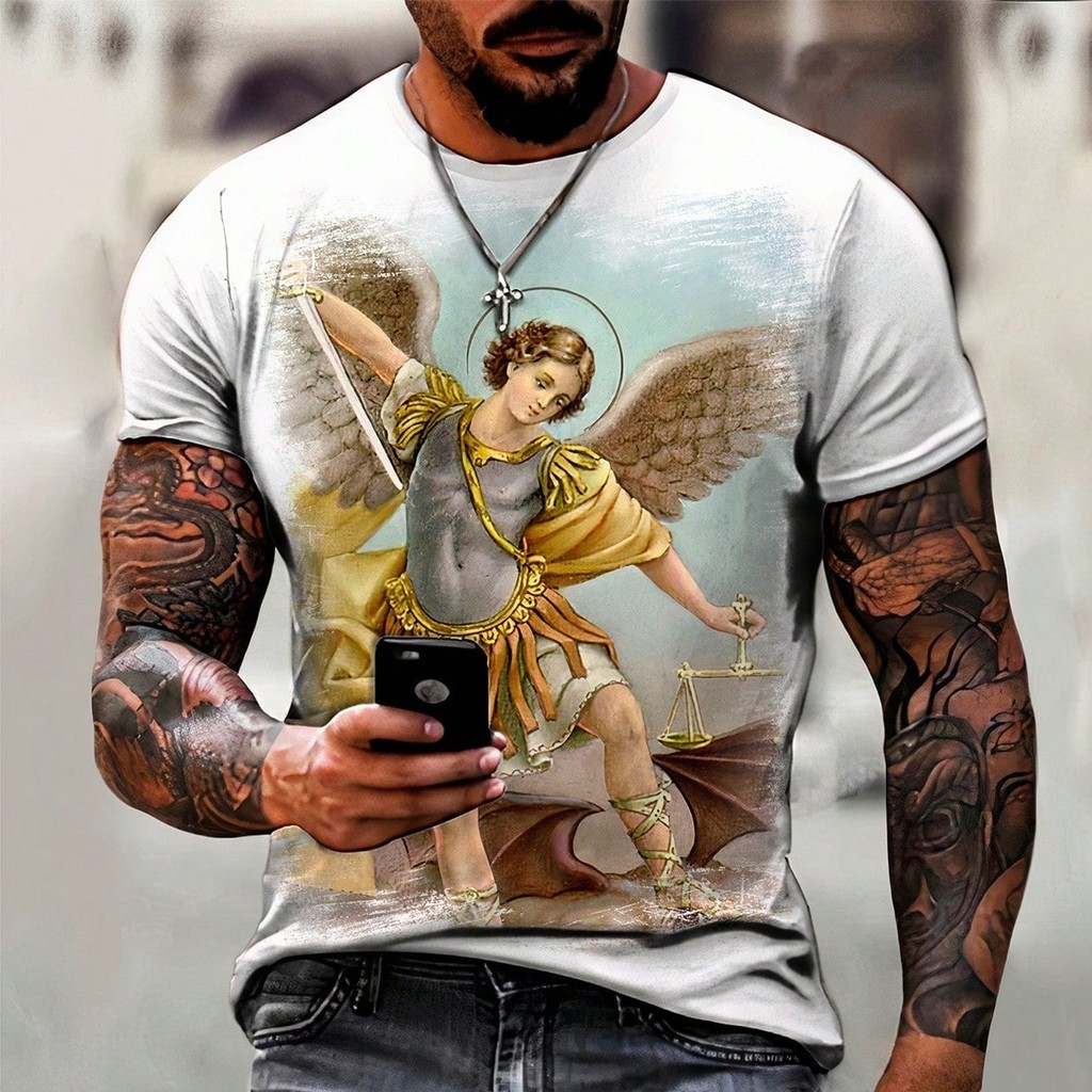 Camisa Camiseta São Miguel Arcanjo Catolica 2 em Oferta na Shopee