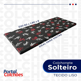 Colchonete Visita Solteiro D20 60 x 1,90 x 6 Em Tecido Liso