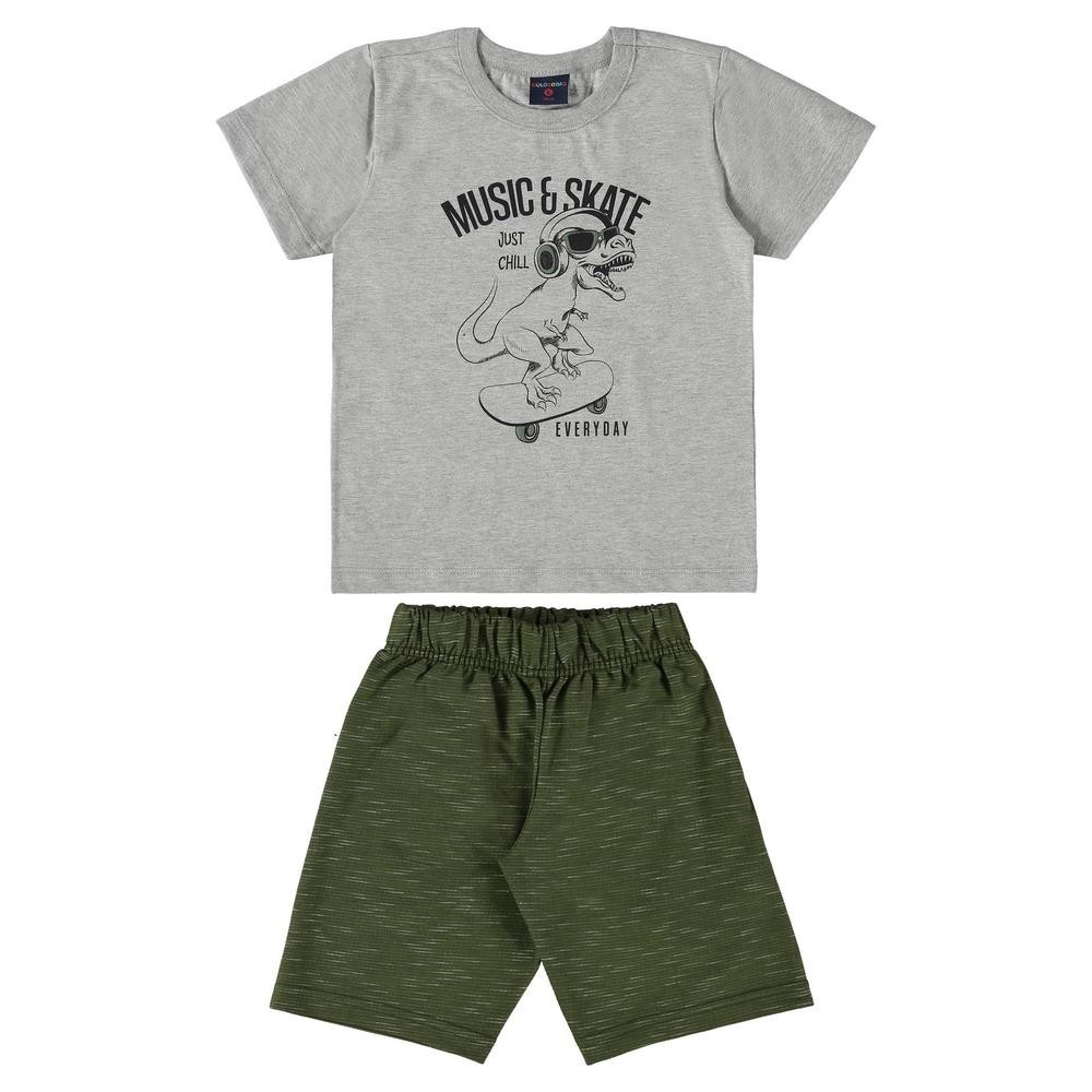 Conjunto Camiseta Manga Curta e Bermuda Infantil Guloseima - Baby & Kids Fashion